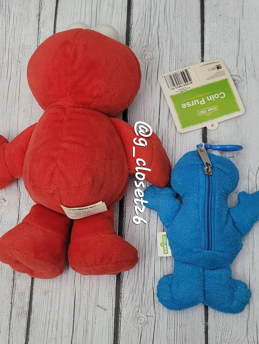 Sesame Street Elmo & Cookie Monster Plush Coin Purse Duo